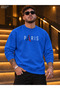 Men's Paris Eiffel Tower Printed Crew Neck Casual Regular Fit Sweatshirt