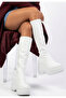 Women's Boots White Skin Stylish - 2