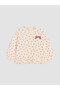 Özmarka New Season Ecru Printed Ruffled Girls' Sweatshirt 2-Piece Set - 4