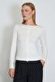Double Zipper Crew Neck Slim Fit Blouse - 5