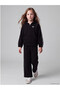 Black Side Striped Girls' Thick Sweatpants - 5