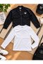 3-piece 100% cotton wide-leg seasonal tracksuit set: black zip-up cardigan, white bodysuit, oshyo fabric kids' sportswear outfit - 2