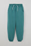 Boy's Sweatpants with Lacing Accessories and Pockets, Solid Color, 4-7 Years Old, Turquoise