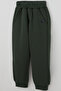 Boys' Sweatpants with Pockets and Snap Fastener Accessory Detail, Ages 3-7, Khaki Green - 3