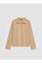 Two Mt Shop Quality Lcw Modest Beige Interlock Plain Standard & Regular Women's Sweatshirt Tunic - 5