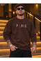 Men's Paris Eiffel Tower Printed Crew Neck Casual Regular Fit Sweatshirt