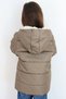 Girl's Coat with Plush Inside and Zipper with Hood, 6-9 Years Old, Khaki Green - 2