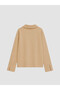 Two Mt Shop Quality Lcw Modest Beige Interlock Plain Standard & Regular Women's Sweatshirt Tunic - 6