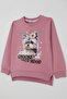 Girl's Sweatshirt with Cute Puppy Print and Bow, Printed Text, 3-8 Years Old, Dried Rose - 5