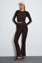 3 Threaded Non-Threaded Elastic Waist Flare Leggings - 5