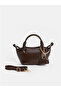 Brown Leather Look Women's Shoulder Bag - 7