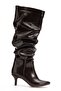 Zri̇n-20011 Premium Brown Wrinkled Patent Leather Thin Heeled Women's Boots - 4