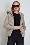 Scuba Fabric Garnished Hooded Inflatable Coat - 5