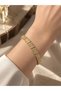 Vip Bella Gold Bracelet - Elegant Oval Shape with Zircon Stone Detail, Sparkling Design, Stylish and Modern - 2