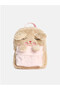 Beige animal figured plush girl's backpack - 7