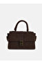 Brown Suede Women's Shoulder Bag - 4