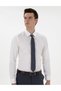 Men's Woven Satin Fabric Slim Fit White Shirt - 3