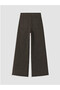 Brown Wideleg Leopard Patterned Women's Jean Pants - 7