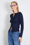 Double Zipper Crew Neck Slim Fit Blouse - 5