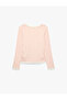 Slim Fit Viscose Fabric Gathered Layered Crew Neck Long Sleeve Camisole T-Shirt - 2