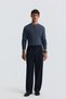 Button Collar Textured Sweater - 2