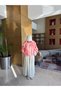 Women's Pink Colored Striped Zippered Jacket - 5