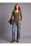 Rmz Gi̇yi̇m Farkiyla Straight Fit Women's Jean Pants - 2