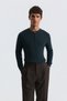 Button collar textured sweater
