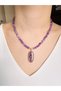 Ametist 6 mm Natural Stone Necklace 45 cm