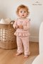 Baby Girl Set with Bow Pattern and Ruffles, 2-Piece Top and Bottom Set, Seasonal, 3 6 9 12 Months - 6