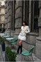 Women's New Season, White, Pocketed, Bow Stone Detailed Lined Jacket Coat - 3