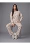 Women's Crew Neck Long Sleeve Tracksuit Set Comfortable Fit Loose Leg Two-Piece Sportswear - 3
