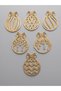 Set of 6 Platinum Gold Christmas Tree Ornaments Decorative Pine Tree Ball Ornaments New Year Concept - 6