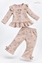 Baby Girl Set with Bow Pattern and Ruffles, 2-Piece Top and Bottom Set, Seasonal, 3 6 9 12 Months