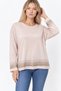 Women's Seasonal Merselized Knitwear Blouse with Sequin Detail on Sleeves and Skirt