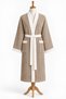 1 Piece Kimono Striped Bathrobe 100% Cotton Certified Contrast Unisex Striped Kimono Bathrobe - Beige - 8