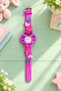 Pink Butterfly Figured Silicone Strap Children's Wristwatch - Educational Dial Children's Watch (Without Box) - 2