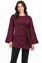Women's Modal Fabric Side Gathered Asymmetrical Tunic with Tie Detail 0248 - 4