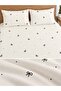 Elastic Sheet Set with Cotton Dots and Bow Pattern - 4