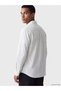 Özmarka New Season Ecru Regular Fit Striped Men's Shirt - 3