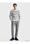 Ozmarka New Season White Striped Men's Knitwear Sweater - 2