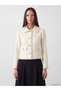 Two Mt Shop Quality Lcw Studio White Tweed Plain Standard & Regular Women's Jacket