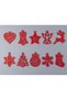 Red Christmas Tree Ornaments Set of 12 - Ornament with Deer, Snowflake, Pine Tree Figures - 5