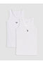 Peak New Season White Crew Neck Boys' Undershirt 2-Pack