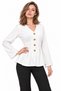 Women's Modal Fabric V-Neck Buttoned Waist Detailed Spanish Sleeve Blouse 0258 - 5