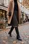 Black Women's Pointed Toe Thick Heeled Zippered Below the Knee Boots - Casual Comfortable Winter Long Boots - 4