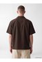 Vizyon New Season Brown Resort Collar Short Sleeve Men's Shirt - 4