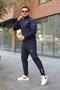 New Season Men's Tracksuit Set, Dark Blue Printed - 2