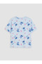 Ozmarka New Season Blue Printed Girls' Shorts Pajama Set - 5