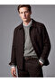 Özmarka New Season Plum Regular Fit Shirt Collar Men's Cashmere Jacket - 2